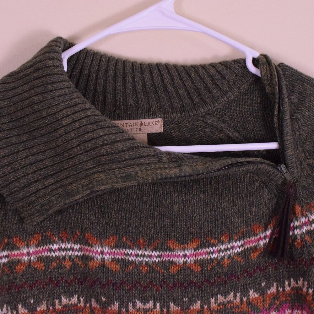 Mountain Lake Cotton Chunky Warm Thick Fall Cozy Sweater Cabincore Cottage - M - Picture 3 of 13